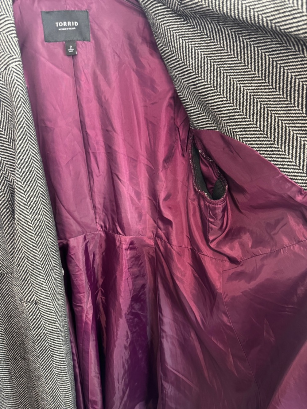 TORRID Fit & Flare Herringbone Coat Jacket Peacoat Plus Size 2X - Picture 11 of 15